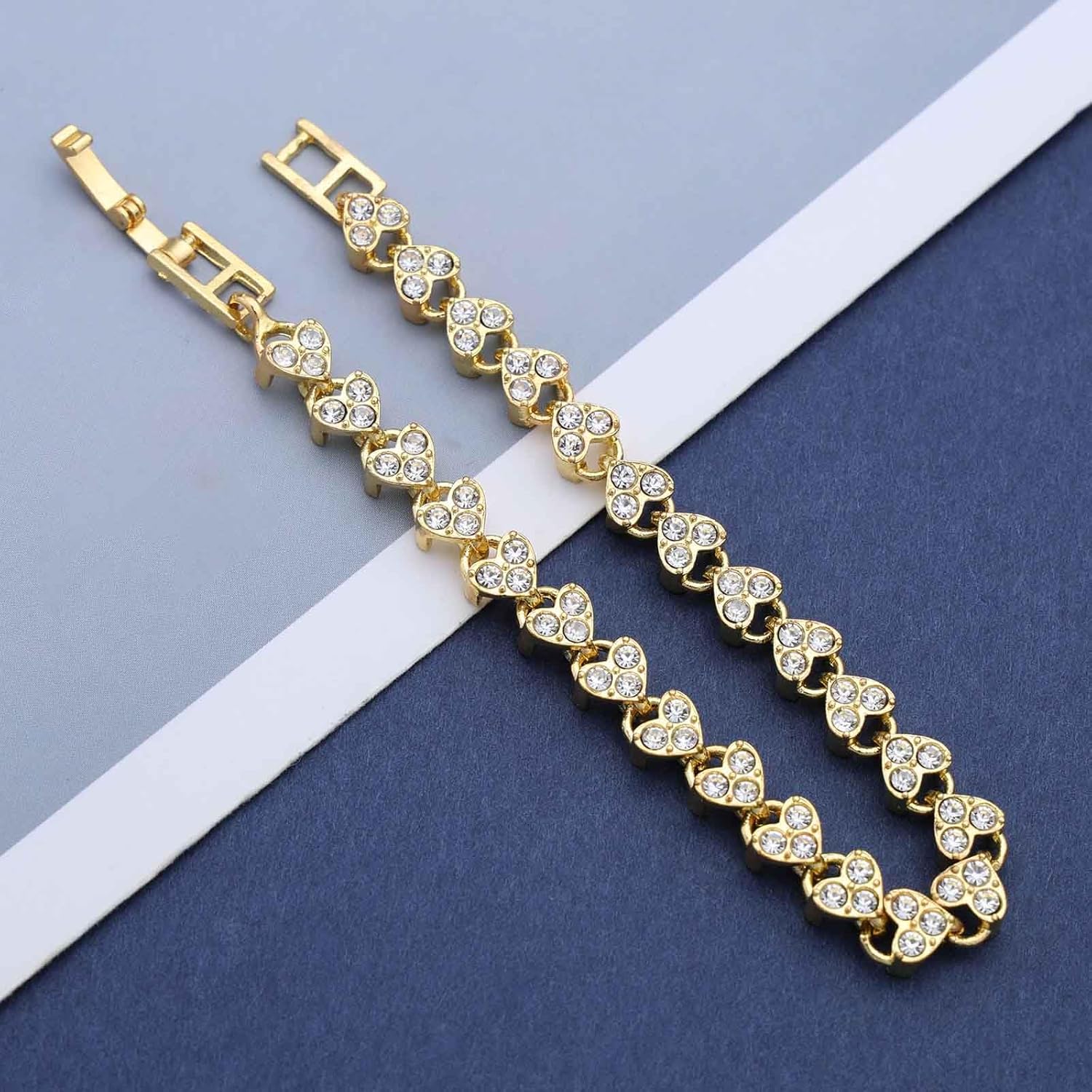 Vintage Crystal Heart Bracelet Gold Rhinestone Bracelets Multi Love Heart Chain Bracelets Shine Cz Love Bracelet Hand Chain Jewelry for Women - Image 4