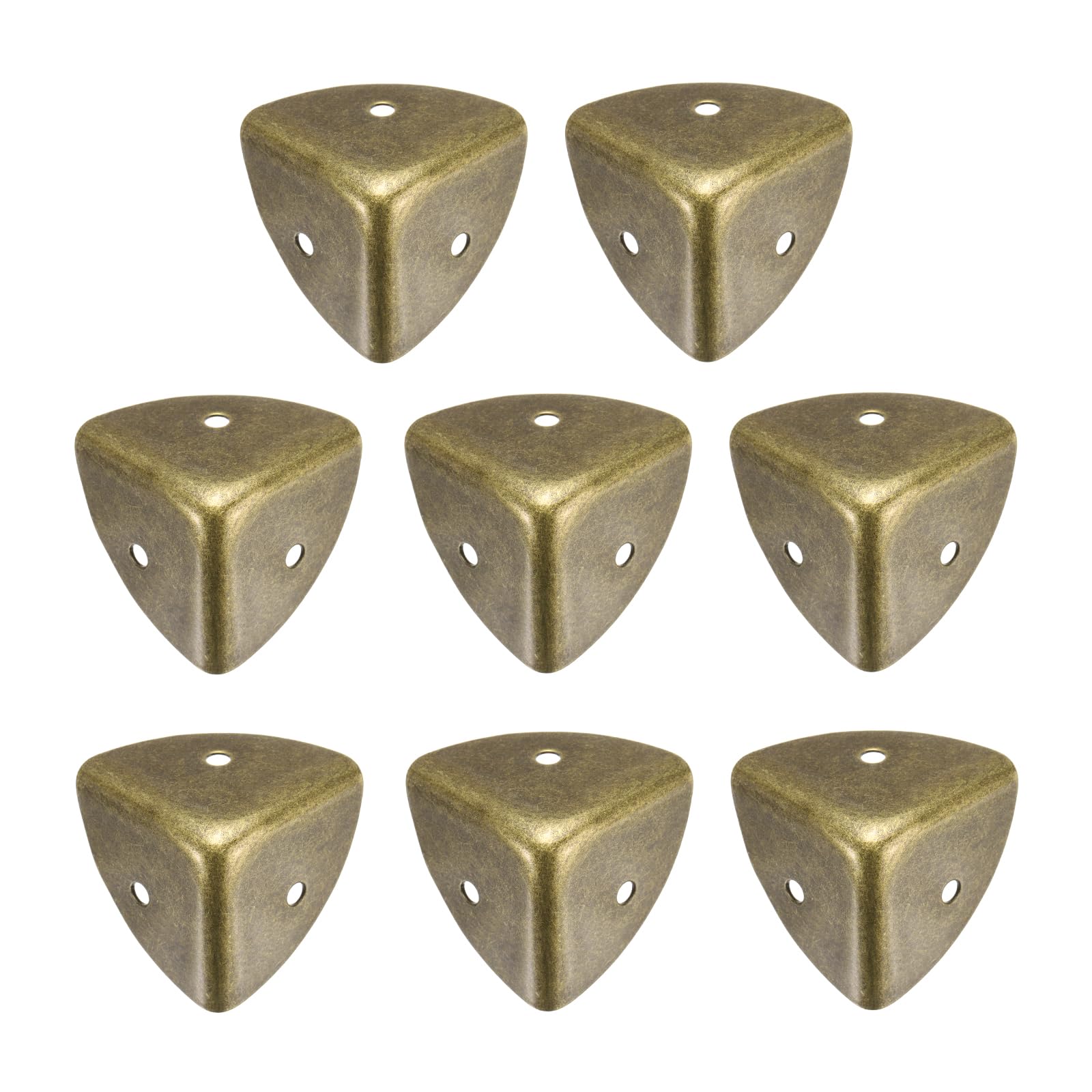 Muiltvoe 8PCS Metal Corner Protector 1.1 x 1.1 x 1.1 Inch Box Edge Guard Protector Zinc Alloy Cabinets Speaker Corners Protector for Furniture Decorative (Silver)