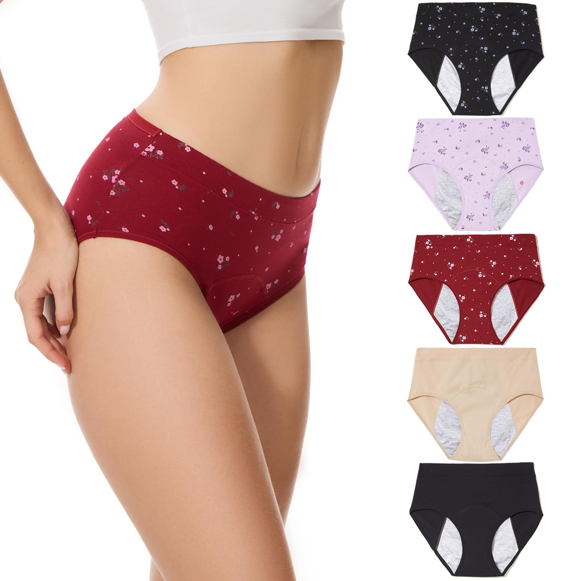 Period Underwear for Women Leak Proof Cotton Overnight Menstrual Panties