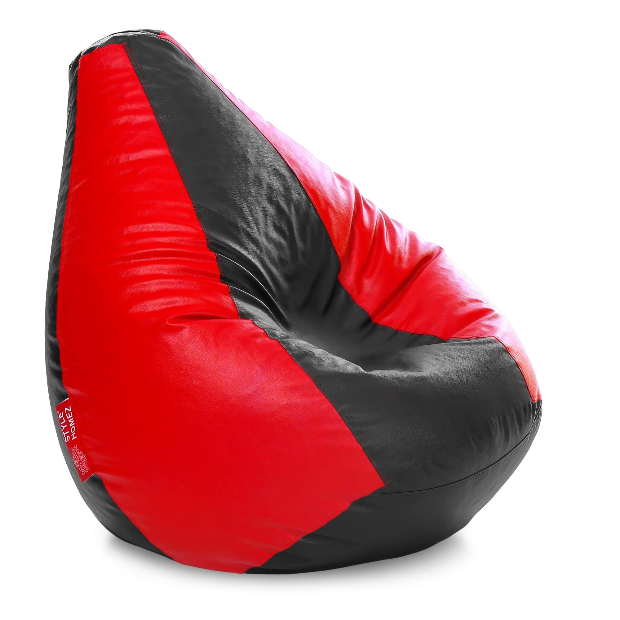 Style Homez Premium Leatherette Classic Bean Bag Size XXXL Black Red Color, Cover Only-picture-30