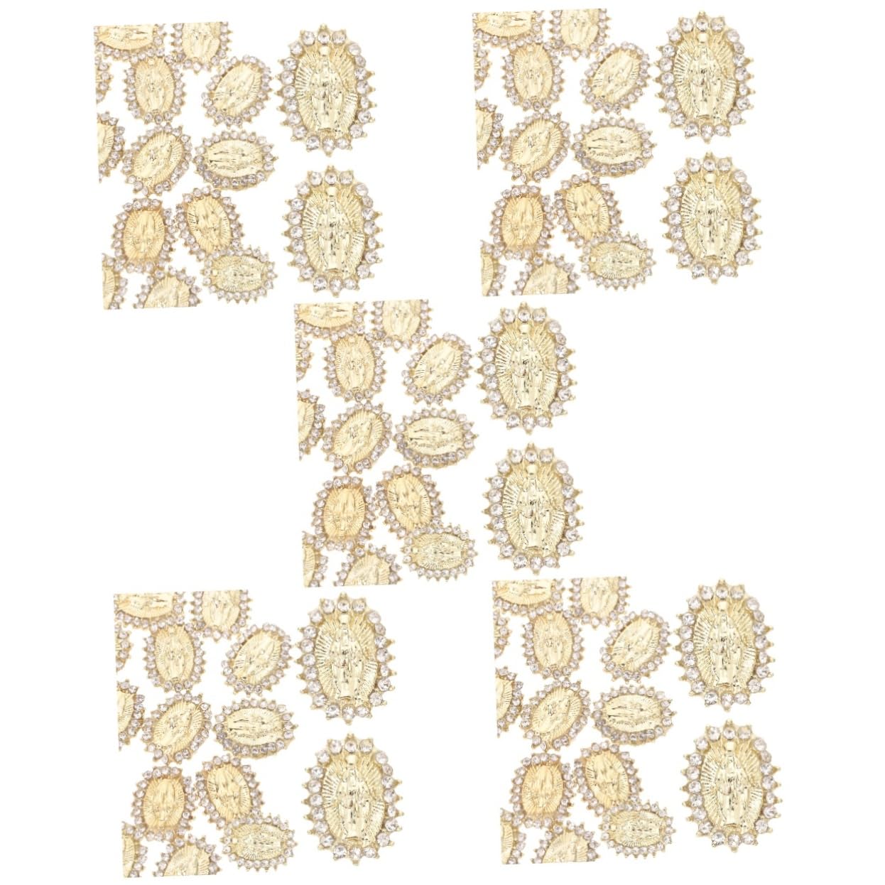 FRCOLOR 100 piezas joyas con de uñas colgantes para uñas colgante de uñas de cristal colgante de metal adorno de Buda clavo de daño pegatina aleación de Jesús