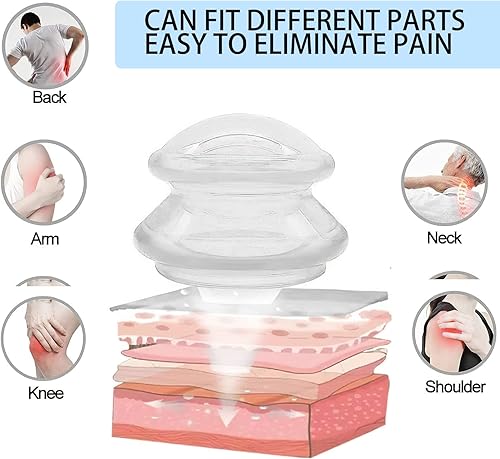 Miniatura 8 de GreenLife Juegos de terapia de ventosas, juego de tazas de silicona firme (7 tazas), herramienta de masaje profesional para aliviar el dolor