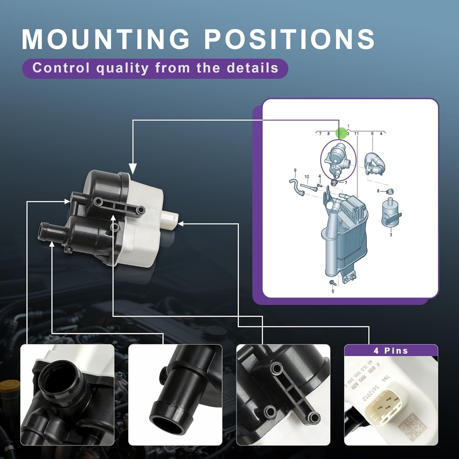 7L0906243 Evaporative Emissions System Leak Detection Pump Replacement For VW Tiguan Passat Jetta Audi BMW MINI Cooper 95860510700