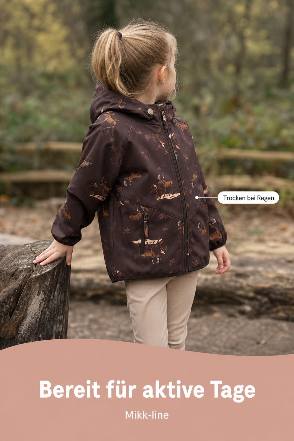 Mikk-line Veste softshell imperméable pour enfant - Taille 80-152 cm - Coupe-vent et respirante - Pour filles et garçons - Veste d'extérieur doublée en polaire avec réflecteurs