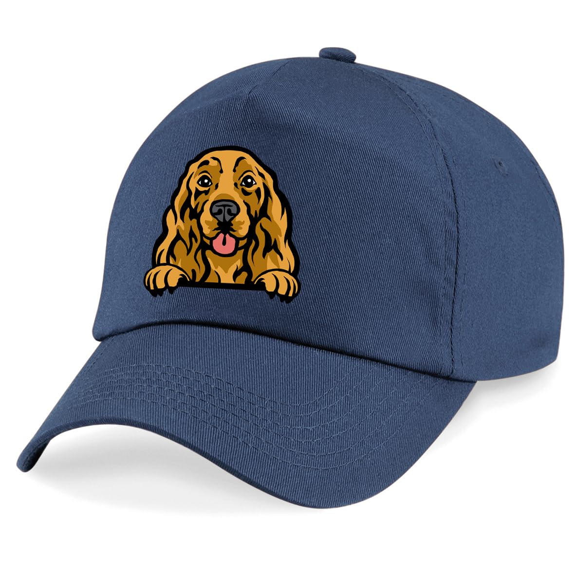 Apm Apparel Cocker Spaniel Dog Peeking Dog Unisex Baseball Cap (UK, Alpha, One Size, Navy)