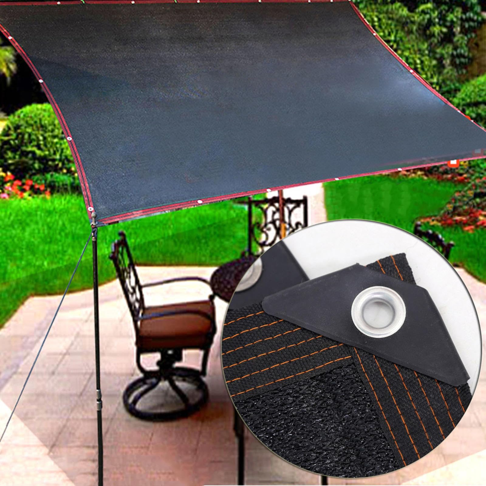 Lona de malla negra de 2 x 6 m, 3 x 5 m, 4 x 7 m, protección UV, tela transpirable para invernadero, balcón, perrera, resistente al desgarro, antienvejecimiento, 3 x 6 m