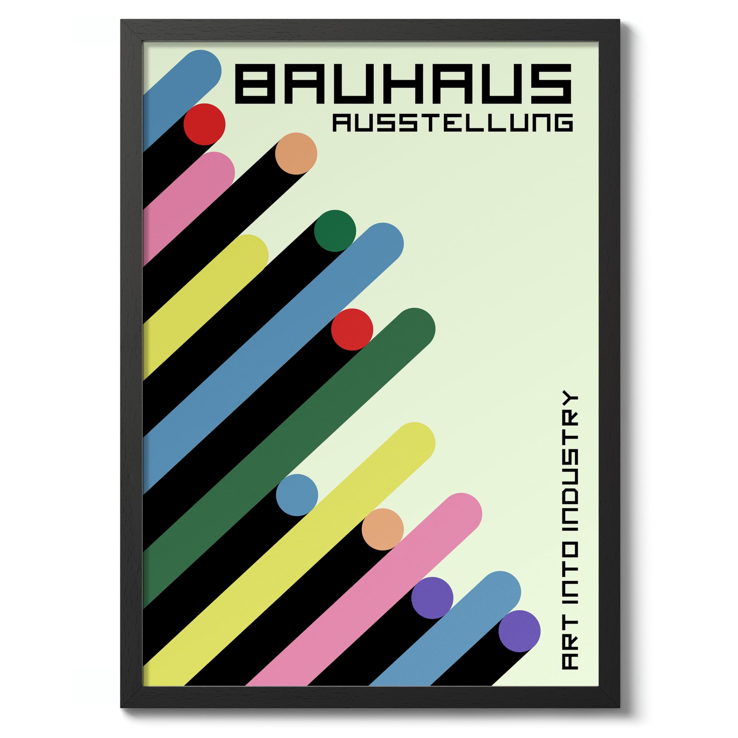 Tubes Bauhaus Poster, Bauhaus Print, Framed Abstract Art, Mid-Century Wall Art, Archival Matte, A1 (Framed) - 84.1x59.4cm โ image 1