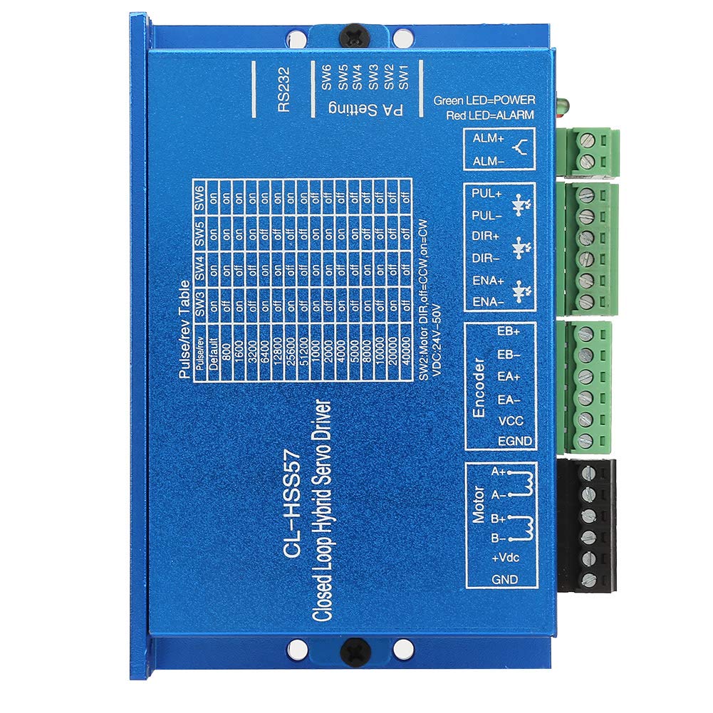 TOPINCN 57 Set di Servomotori Passo-passo Ibridi con Funzione di Circuito Chiuso Integrata per un Controllo del Movimento di Precisione, DC24-50V