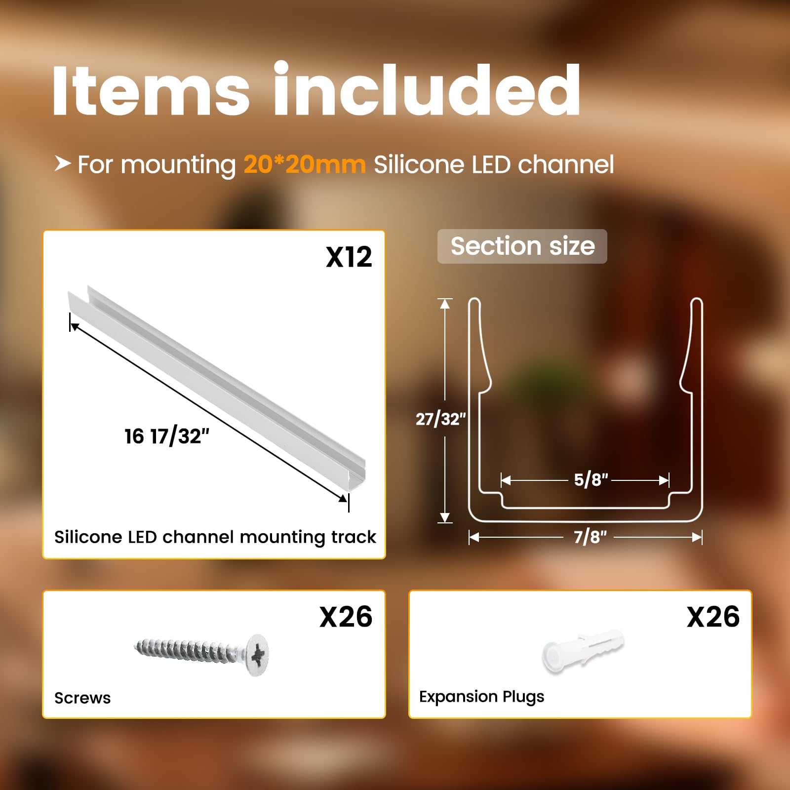 Led Channel Brackets Snapklik.com : 12 Pack 16.5 Silicone LED Channel Mounting Track Bracket ...