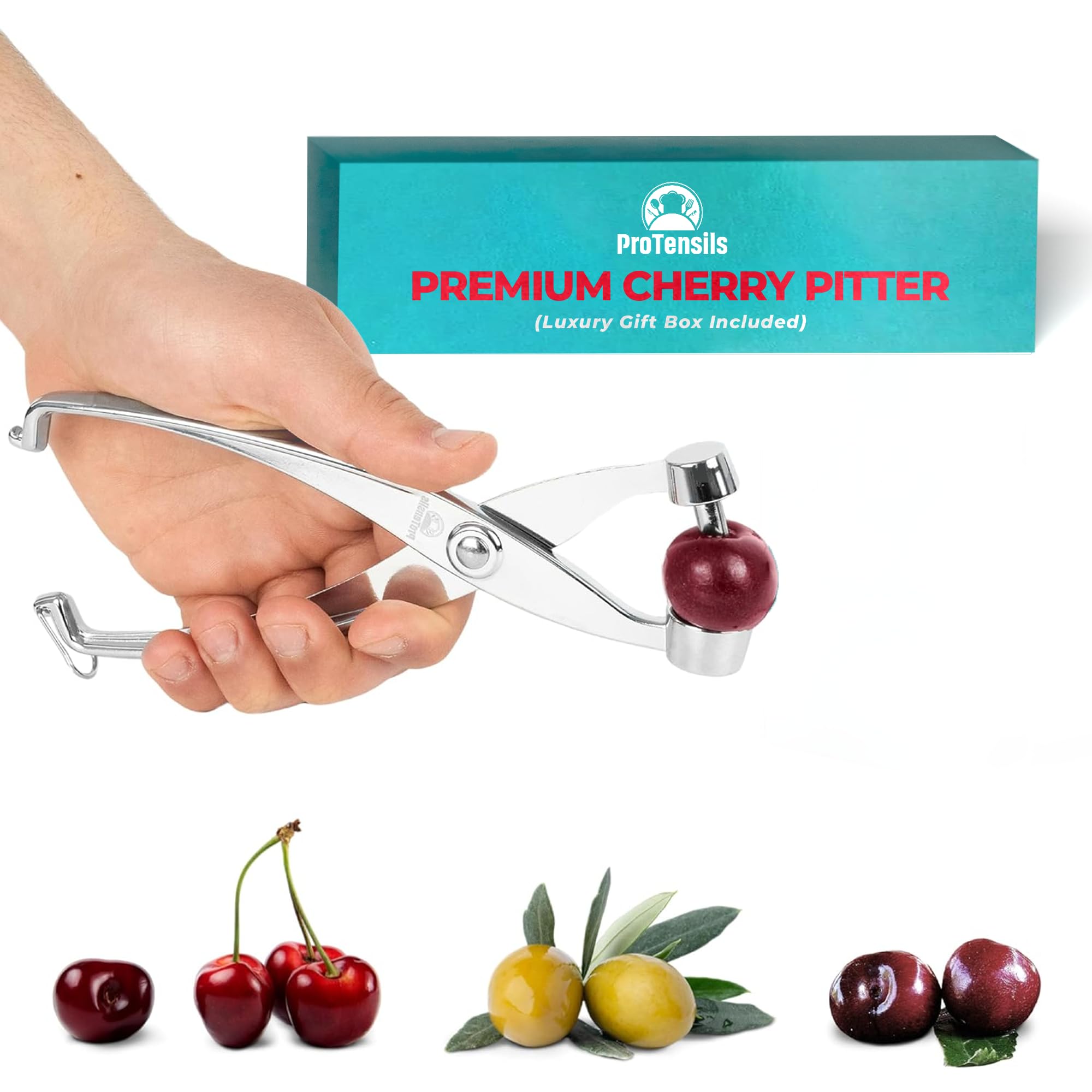 Cherry Pitter Tool with Locking Mechanism for Baking and Cooking