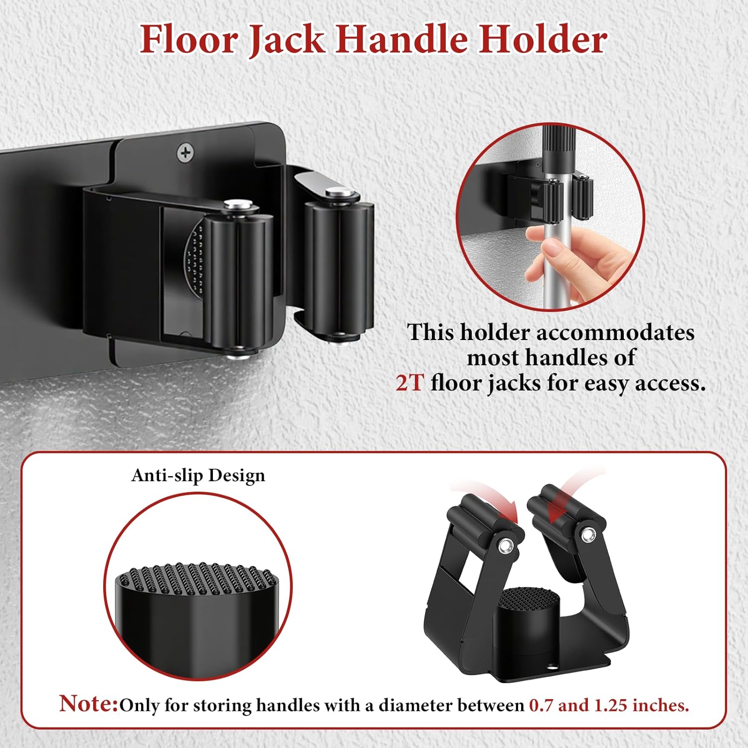 Floor Jack Wall Mount, Heavy Duty Jack Stand Wall Mount Rack for Hydraulic Car Jacks Easy Install Floor Jacks Holder with Anti-Rust Coating Floor Jack Accessories for Space-Saving