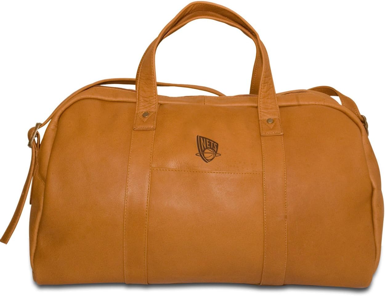 NBA New Jersey Nets Tan Leather Corey Duffel Bag