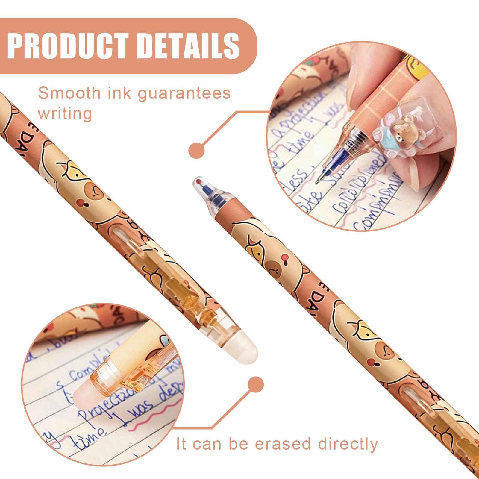Pen uitwisbaar capybara sinaasappel | Leuke stationery kopen