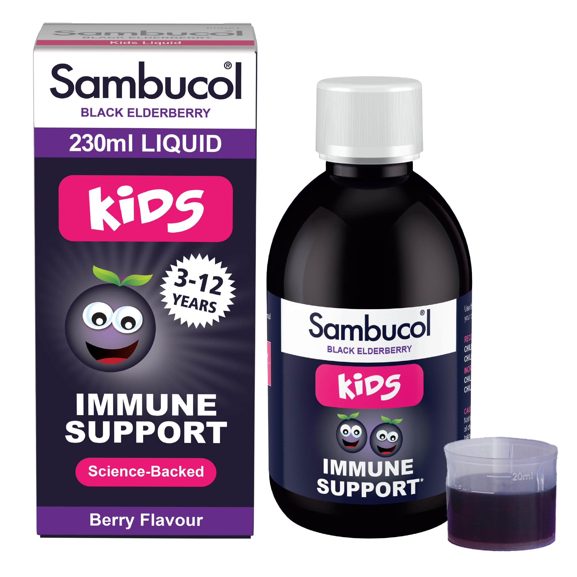 Natural Black Elderberry Kids Liquid | Vitamin C | Immune Support Supplement | 230ml
