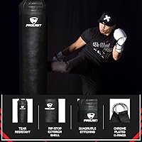 Vista 3 de PROLAST 4 ft 80lb Heavy Boxing Punching Bag, Muay Thai, MMA, Strength Training Equipment, Hanging