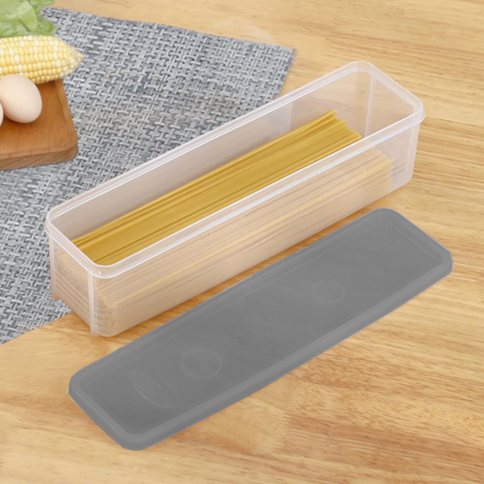 Spaghetti-Nudelbehälter, Lebensmittelqualität, transparent, rechteckig, Nudelbehälter, Kühlschrank-Aufbewahrungsbehälter, Gefrierschrank-Crisper-Boxen für Lasagne, Macaroni, Nudeln, Nudeln