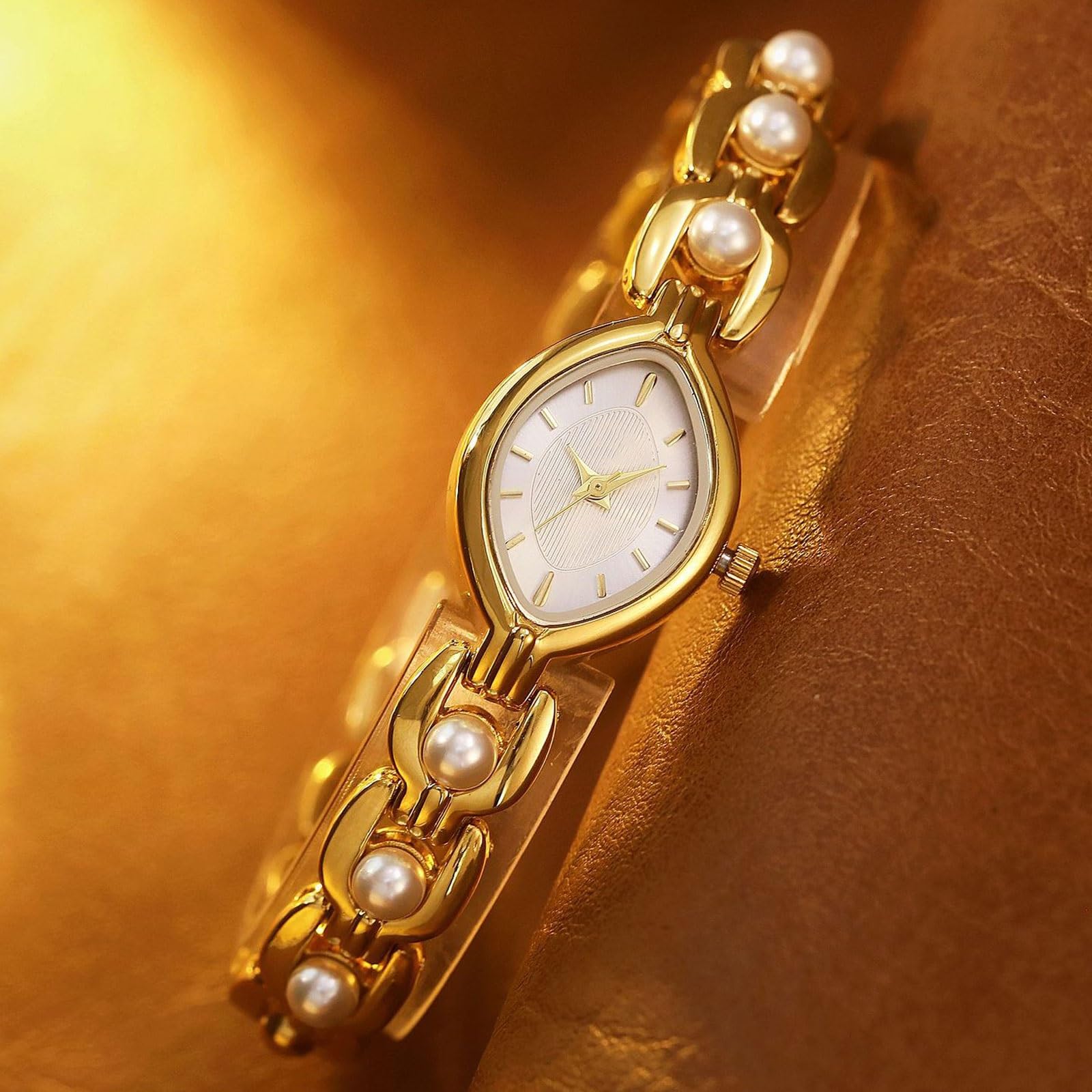 Lot de 2 Montres à Quartz élégantes, élégantes, à Cadran Ovale, à la Mode, Formelles, pouvant être offertes en Cadeau aux Femmes