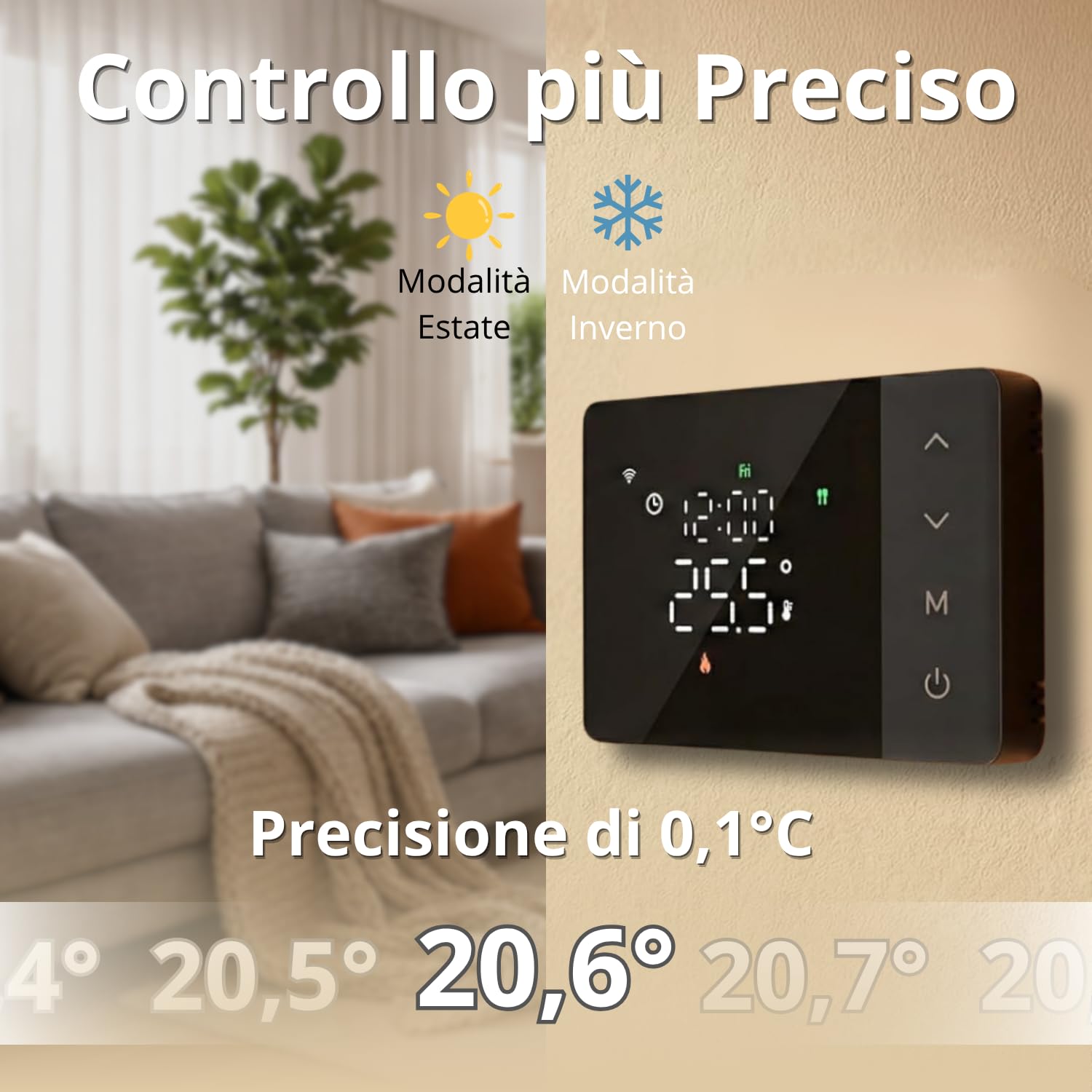 domyno Thermostat WiFi à piles pour chaudière, contrôle smartphone application Alexa Google Chronothermostat intelligent mural boîte 503, 502 programmation hebdomadaire et manuelle (noir)
