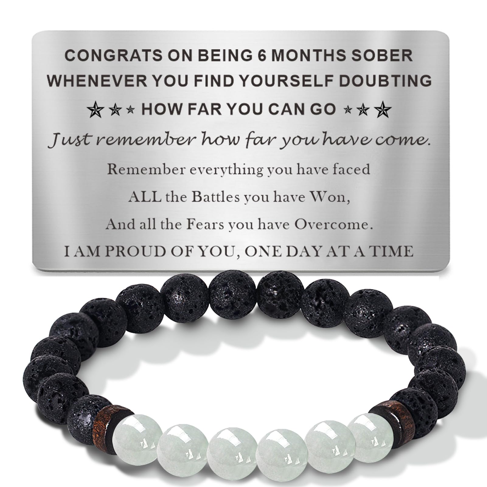 TOLOWOBK Sobriety Gifts for Men Women Sober Anniversary Month & Year NA Recovery Addiction Gifts Alcoholics Anonymous Milestone AA Cards Beaded