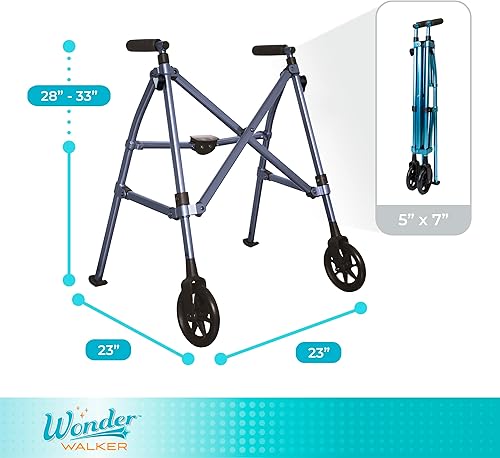 Miniatura 6 de Stander Wonder Walker - Pantalón corto para adultos, personas mayores y ancianas, ligero y plegable con ruedas de 6 pulgadas y deslizadores de esquí