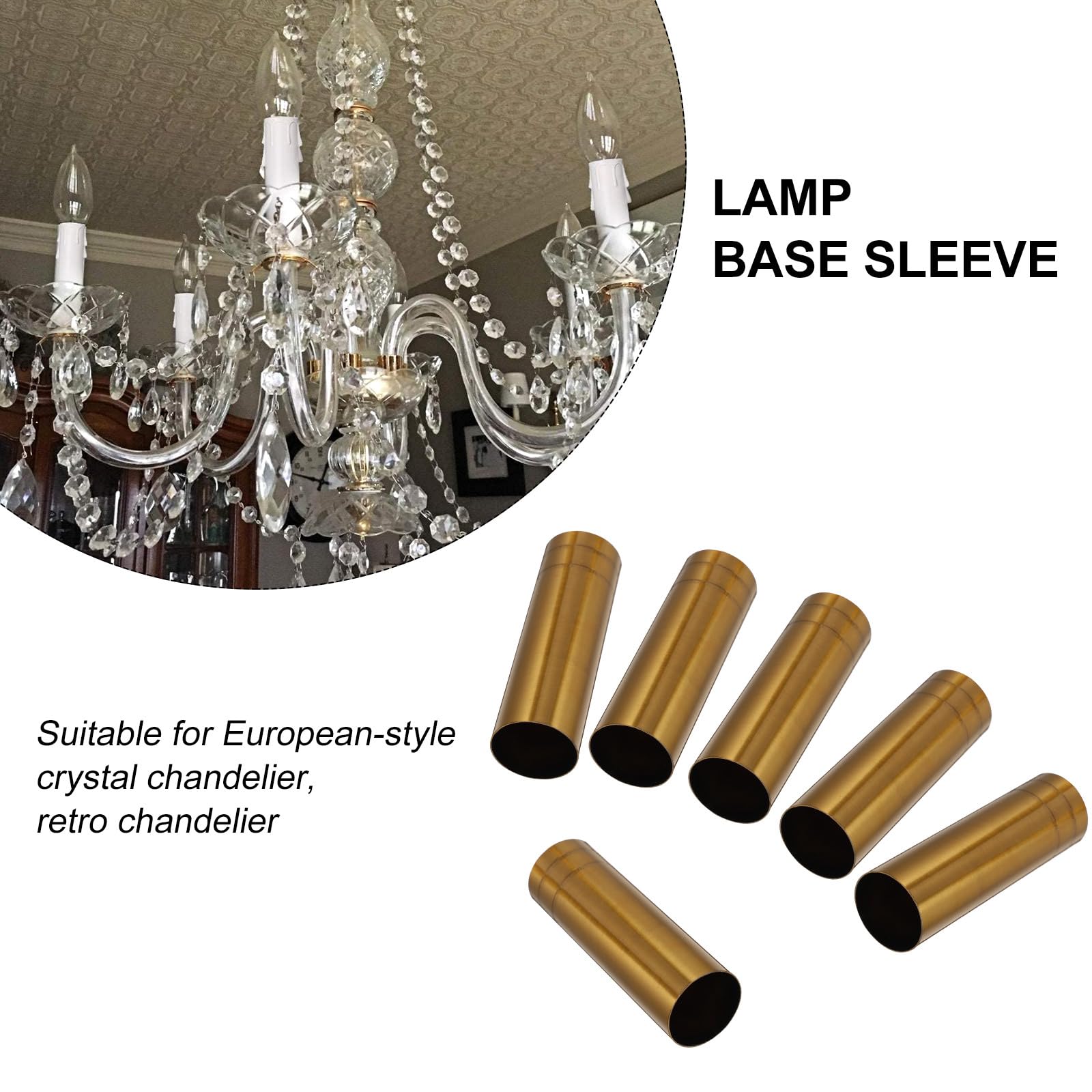 Manchons de Base de Lampe Lot de 6 en Fer pour Lustre, Rétro