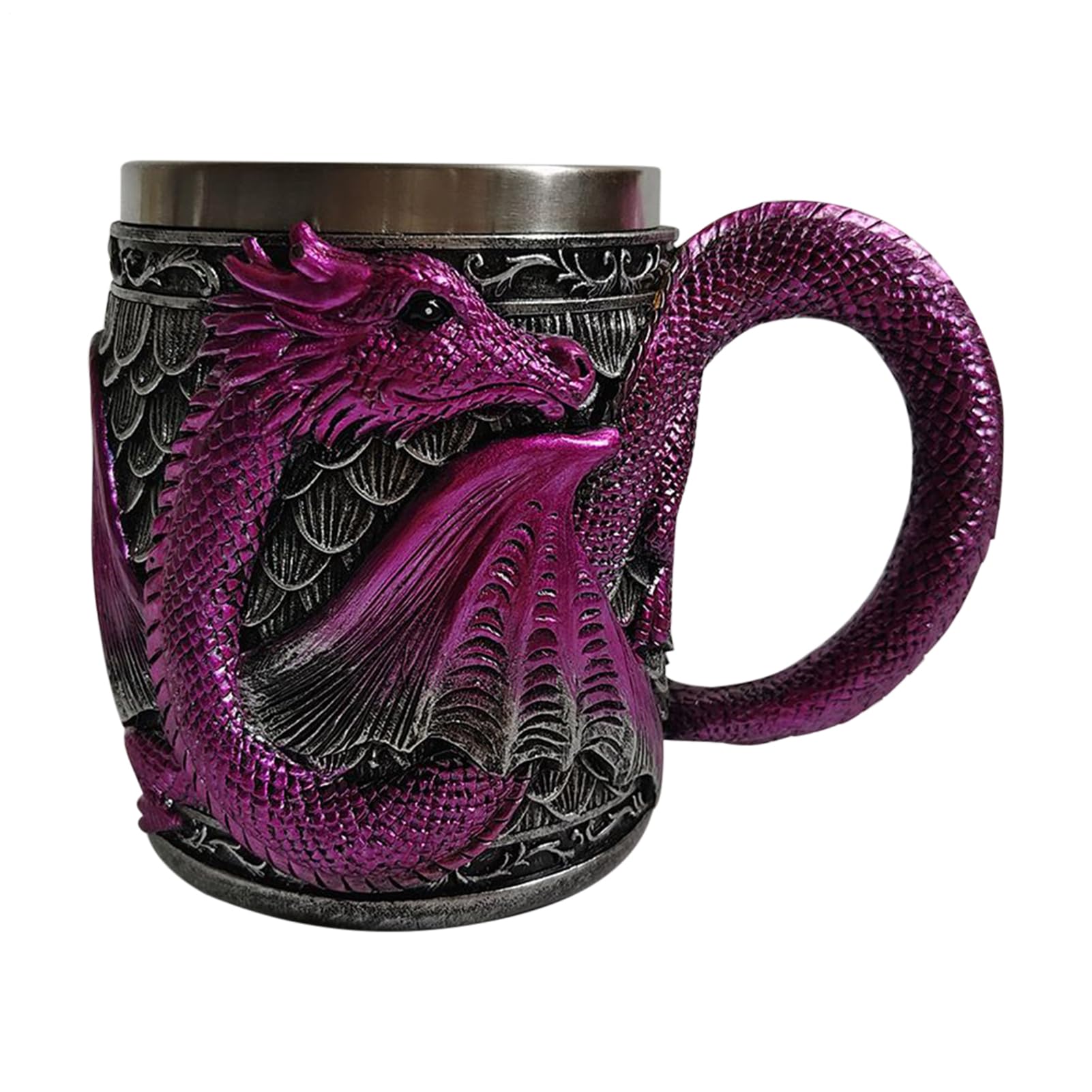 Taza de dragón coleccionable con mango en C y cuerpo de resina