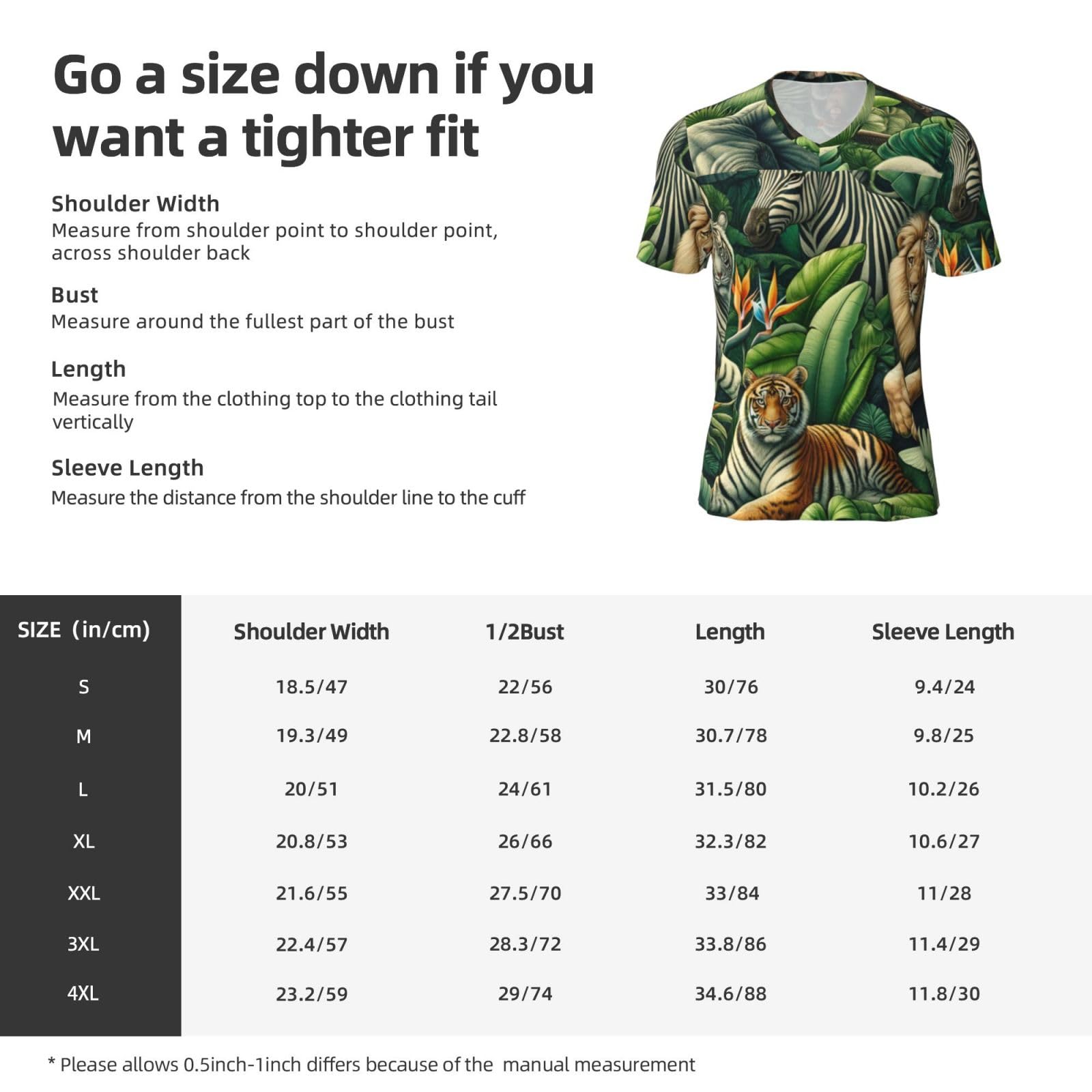 Stylish Athletic Sports Jersey Lion-Zebra-Tropical-Plant Men's Rugby Jersey Medium