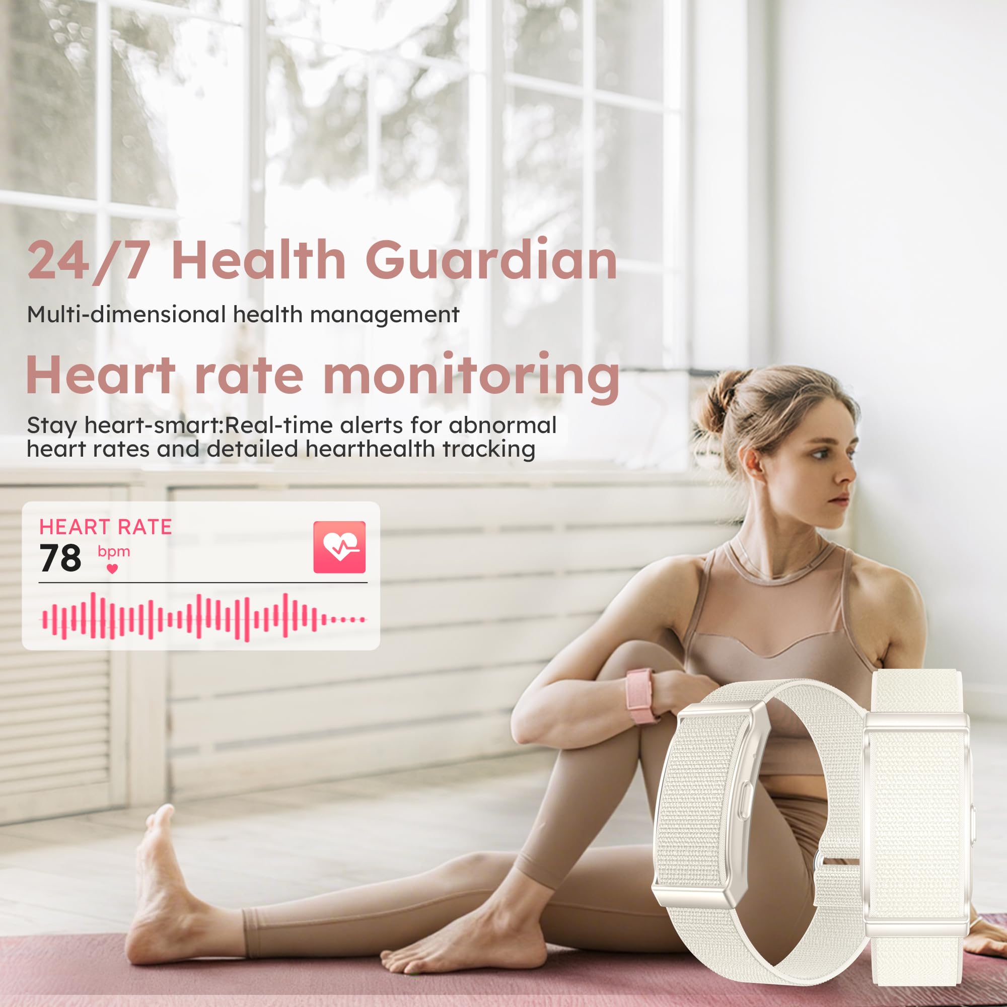 Braccialetto intelligente per uomo e donna, braccialetto intelligente per fitness, cardiofrequenzimetro/monitoraggio del sonno/contapassi/promemoria di chiamata, modalità sportive multiple IP68