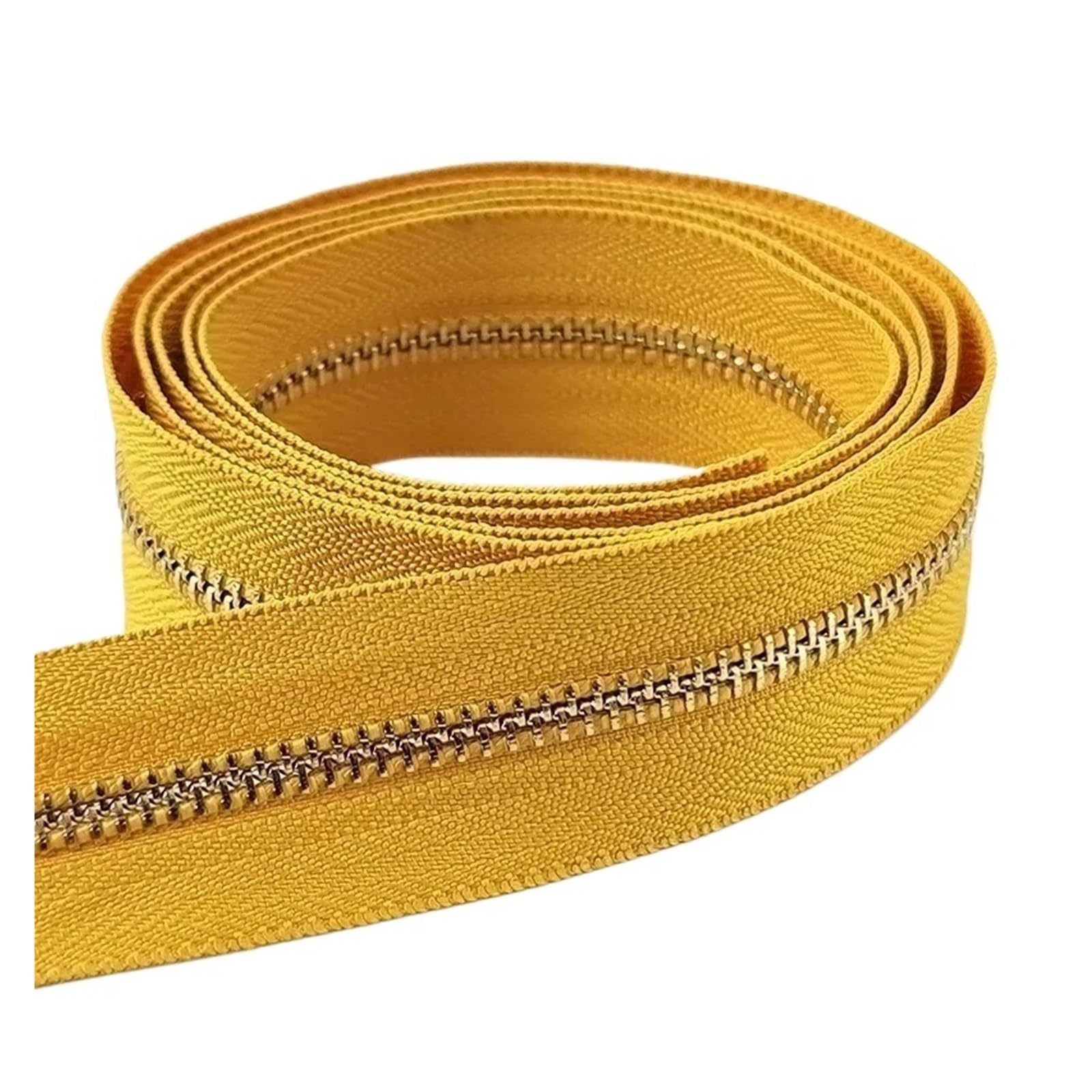 Cremalleras Metálicas De Extremo Abierto, Cinta Decorativa for Bolsa, Ropa, Mochila, Reparación Continuas, Accesorios Costura DIY, 2/5 Yardas, 5#, 1 Ud(Yellow,5YardsNo.5)