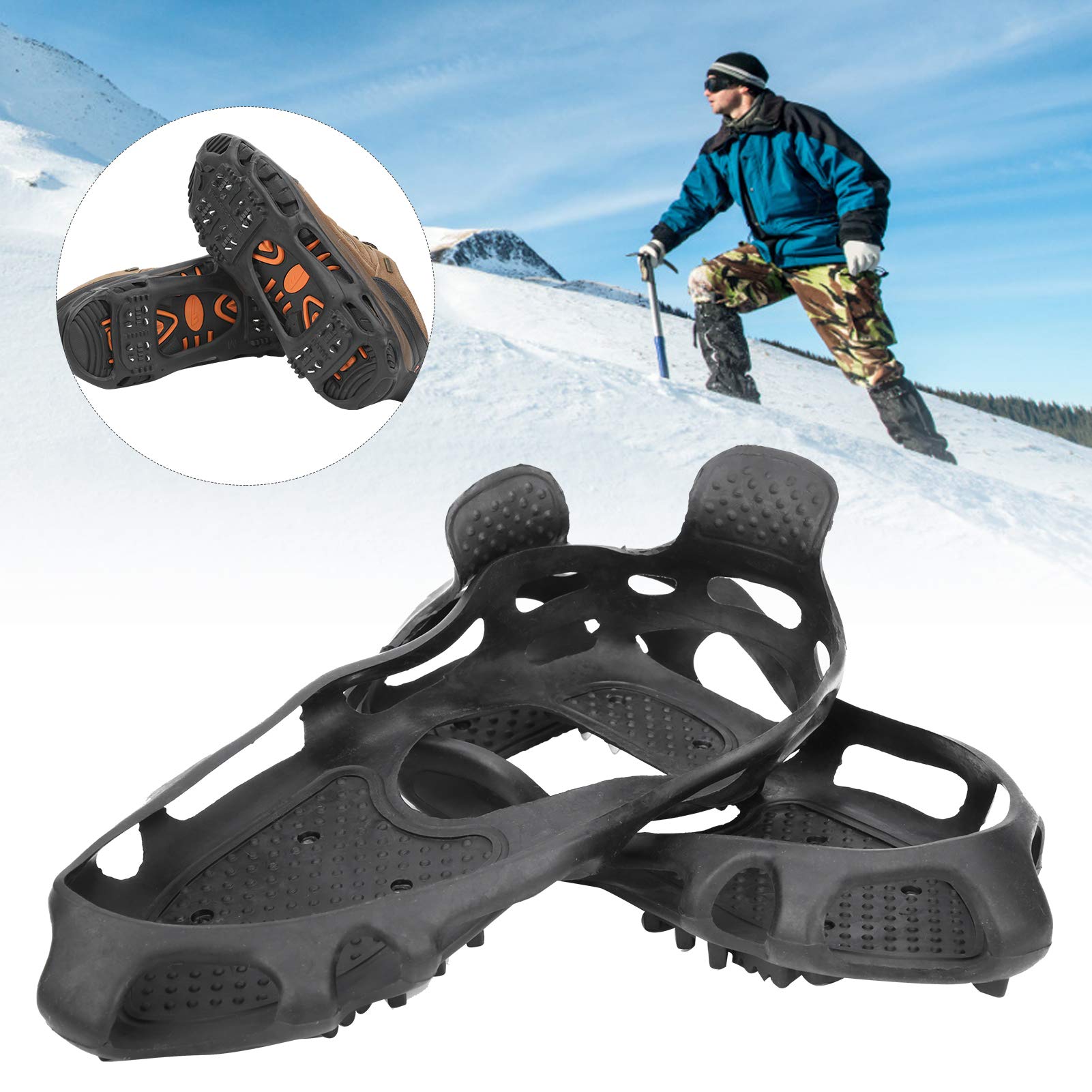 Grips Cleats, Ice Cleats, 24 Teeth for Climbing Hiking