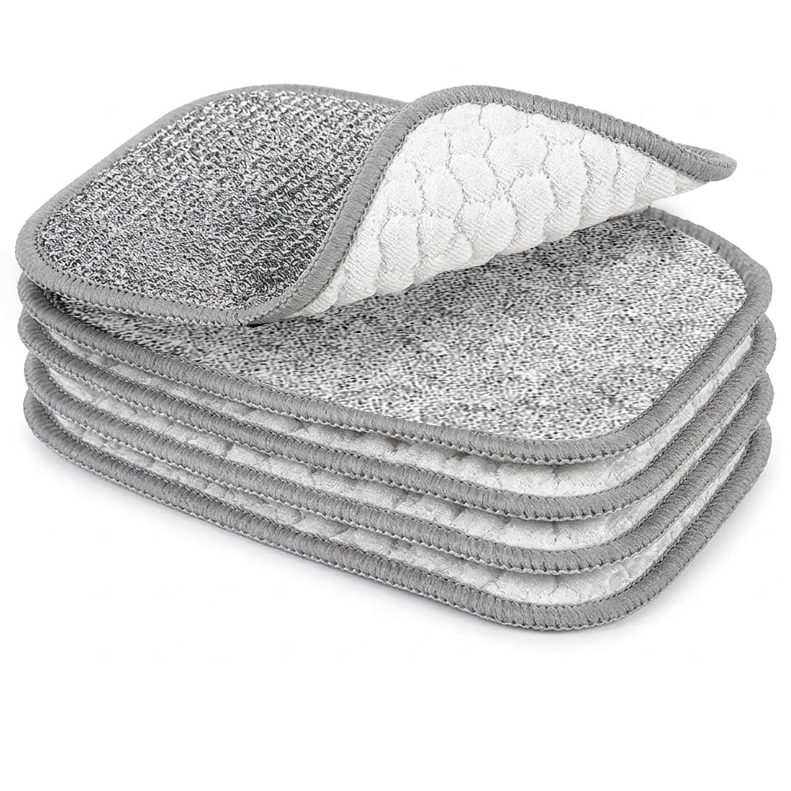 ThriveMart 5PCS Multipurpose Wire Dishwashing Rags for Wet and Dry, Non Scratch Wire Miracle Cleaning Cloths for Kitchen, Reusable Silver Mesh Dishcloth for Sinks, Pots, Pans, and Fruit Cleaning