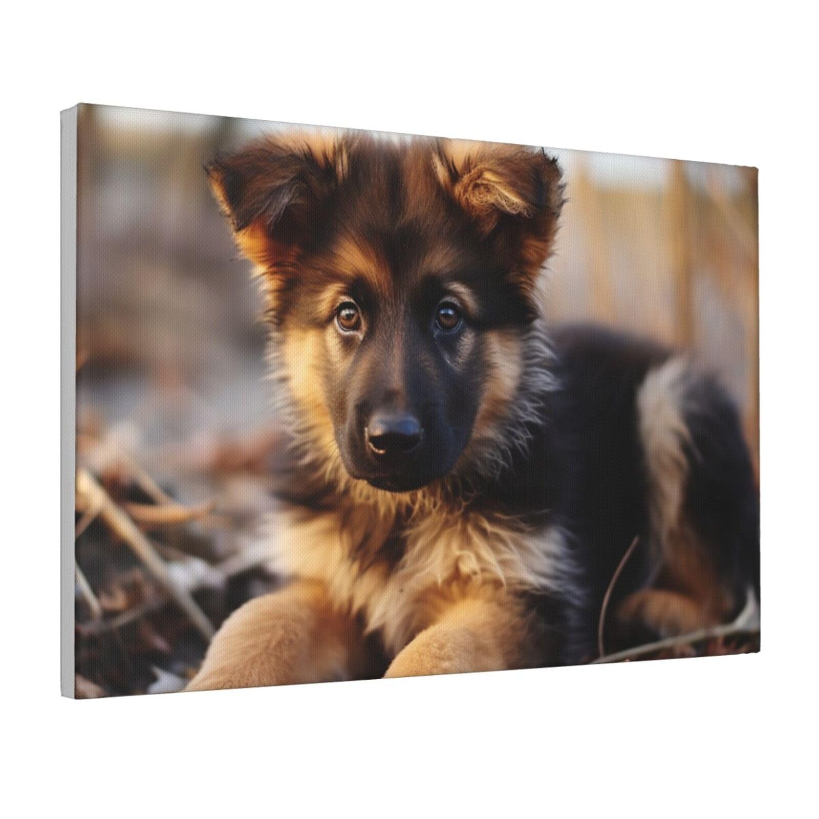 Framed Wall Art for Living Room Art Work, German Shepherd Puppy Picture Prints Modern Office Wall Paintings Poster Aesthetic Wall Decorations for Home Decor Ready To Hang 8"x12"