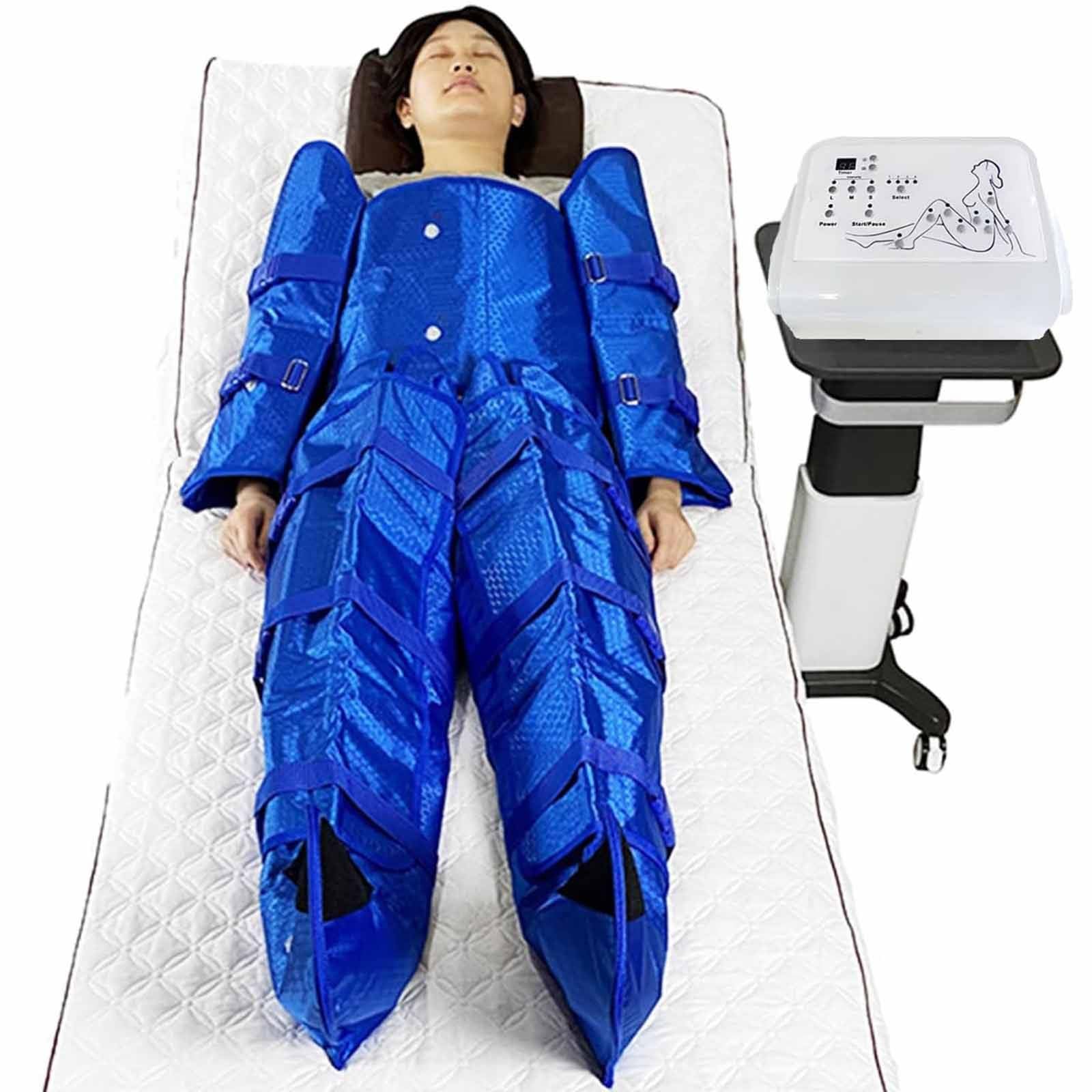 7 in 1 Pressotherapy Maschine Gewichtsverlust Air Pressure Therapy Detox Maschine Gewichtsverlust Lymphdrainage Massagegeräte Körperformung,Blue