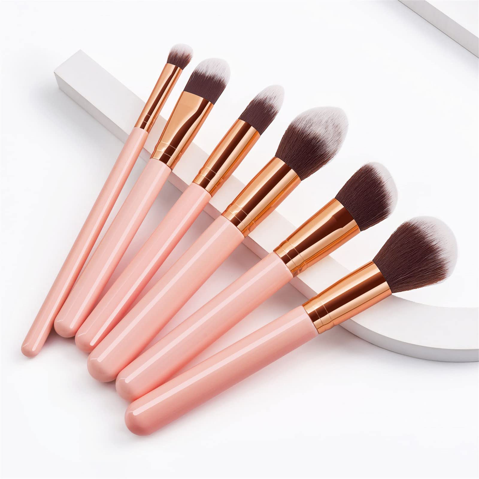 Brocha de maquillaje sintética avanzada, para base de maquillaje, polvos, sombras de ojos, pinceles de maquillaje, cosméticos, para cejas, sombras de ojos, polvos, brillo de labios, paquete de 6 broch
