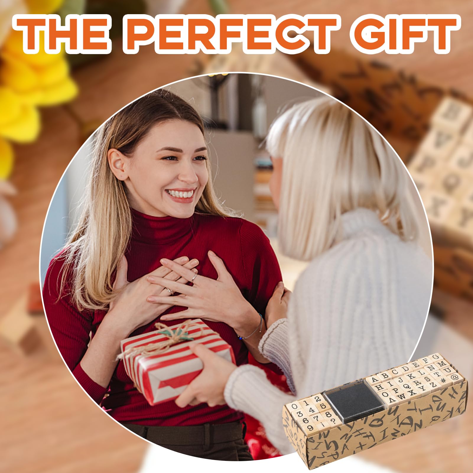 UCEC Lot De 70 Tampons Lettres De L'alphabet Pour Argile, Bois Et