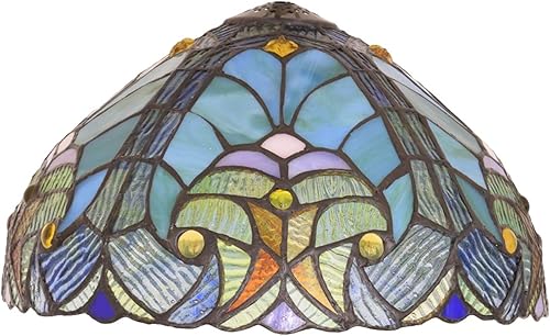 Errzom Pantalla de lámpara de 12 pulgadas de repuesto solo estilo Tiffany pantalla de lámpara barroca verde, accesorios para lámpara de mesa,