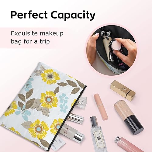 Miniatura 4 de Bolsa de maquillaje abstracta, mini bolsa de aseo portátil de viaje, organizador de brochas de maquillaje, accesorios estéticos, bolsa de