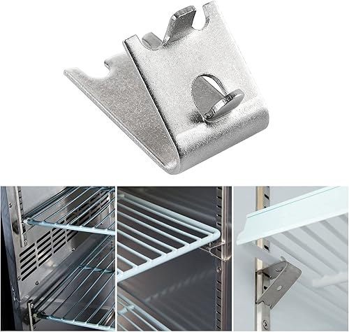 Miniatura 5 de 24 clips de acero inoxidable para estante de congelador, soporte de estante de refrigerador de congelador resistente, clips de hebillas cuadradas de