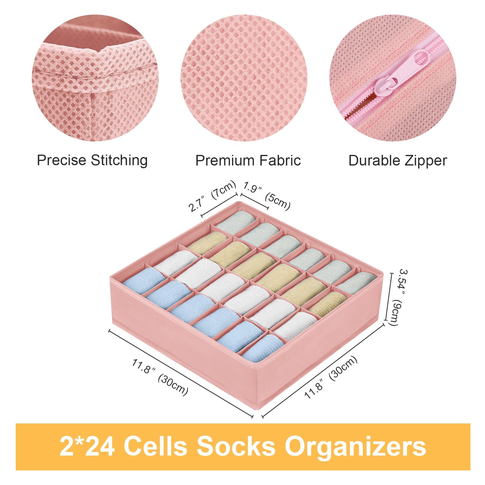 DIMJ Sock Organizer Drawer Dividers, 2 Pack Underwear Organiser - Image 2