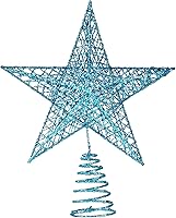 Vista 16 de BinaryABC Estrella para árbol de Navidad, adornos brillantes para decoración del árbol de Navidad, 7.9 in (negro)