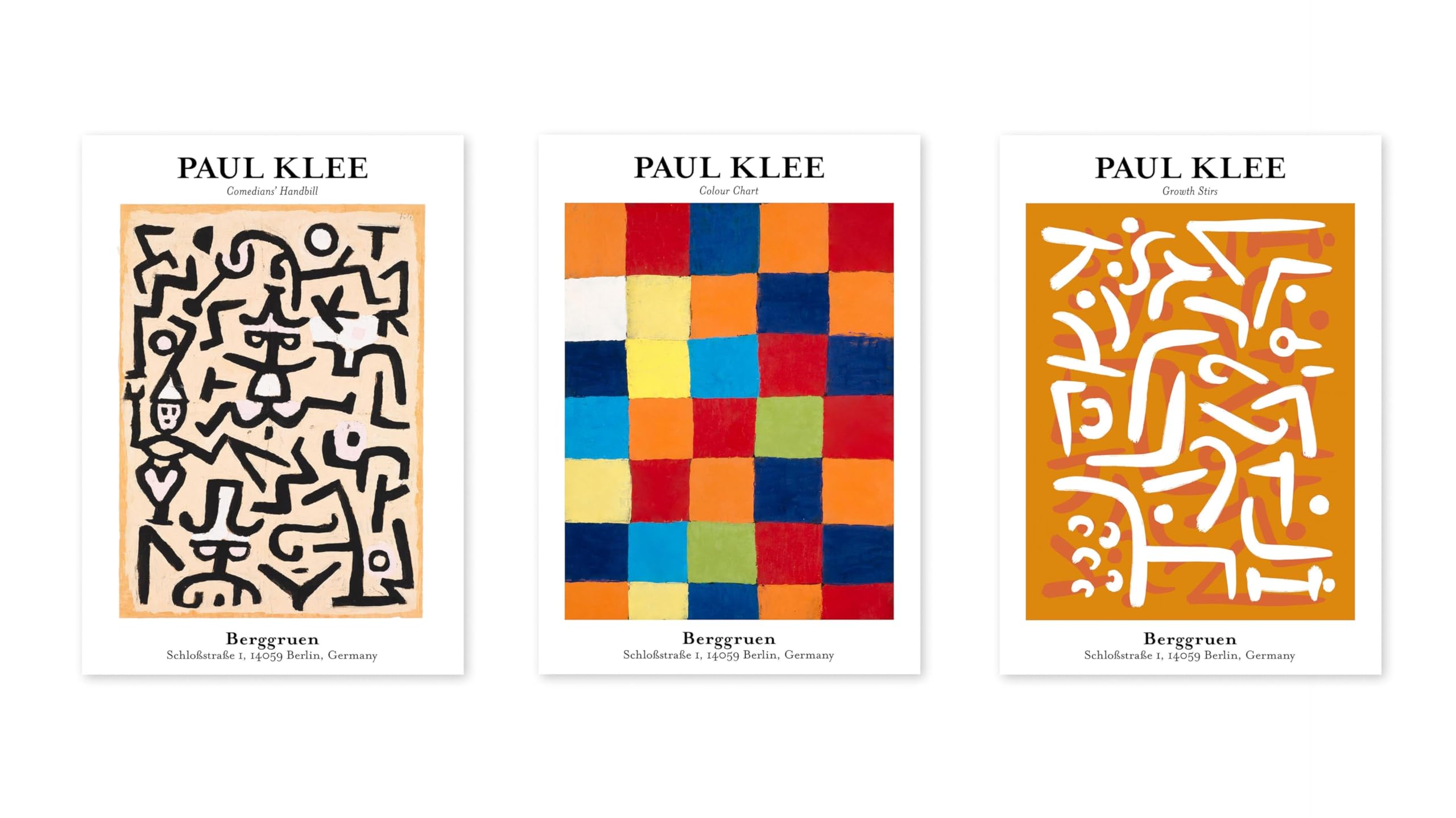 Animato Paul Klee Poster Set, Vintage Art Prints, Classic Museum Exhibition Wall Décor, A4 (Print Only) - 29.7x21cm