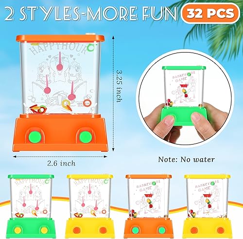 Miniatura 9 de Lewtemi 32 anillos de agua de mano, juego de agua, arcade, mini anillos de lanzamiento de flores de baloncesto, juego de agua de los años 90,