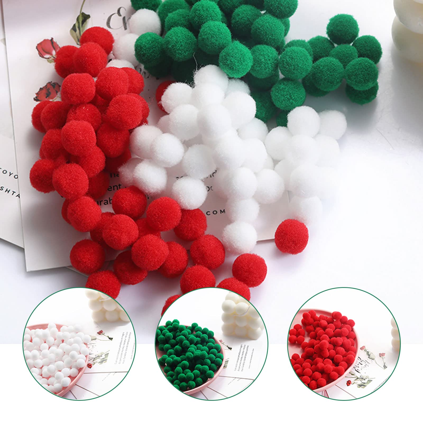 1000 Pompons Mini 10 Mm MIVAIUN - Rouge Pour DIY, Déco Noël, Loisirs Créatifs