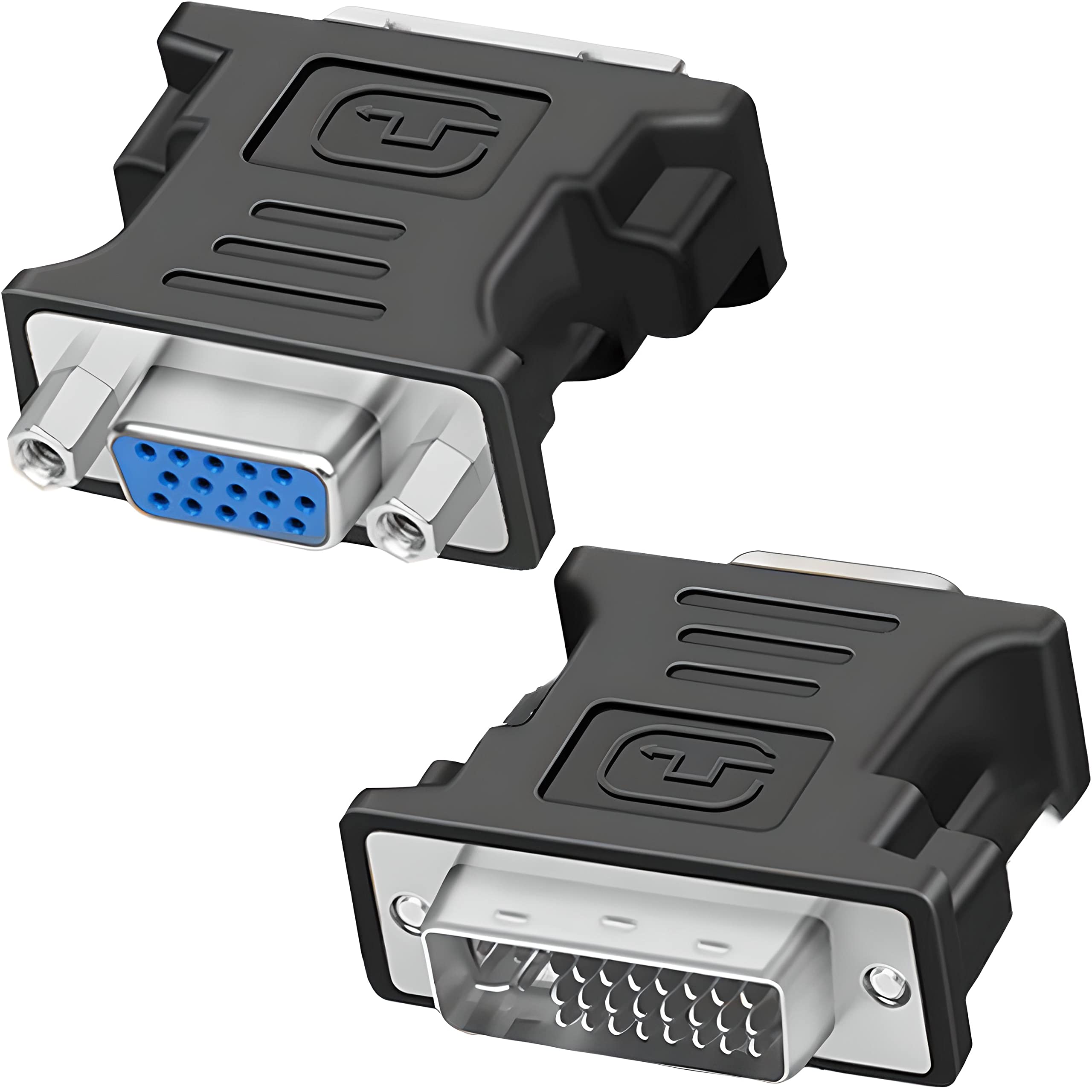 Retoo Convertitore da DVI-I a VGA, da DVI a VGA Full HD 1080p 60Hz, da spina a presa, adattatore da digitale ad analogico per scheda grafica, PC, monitor, proiettore, laptop, notebook