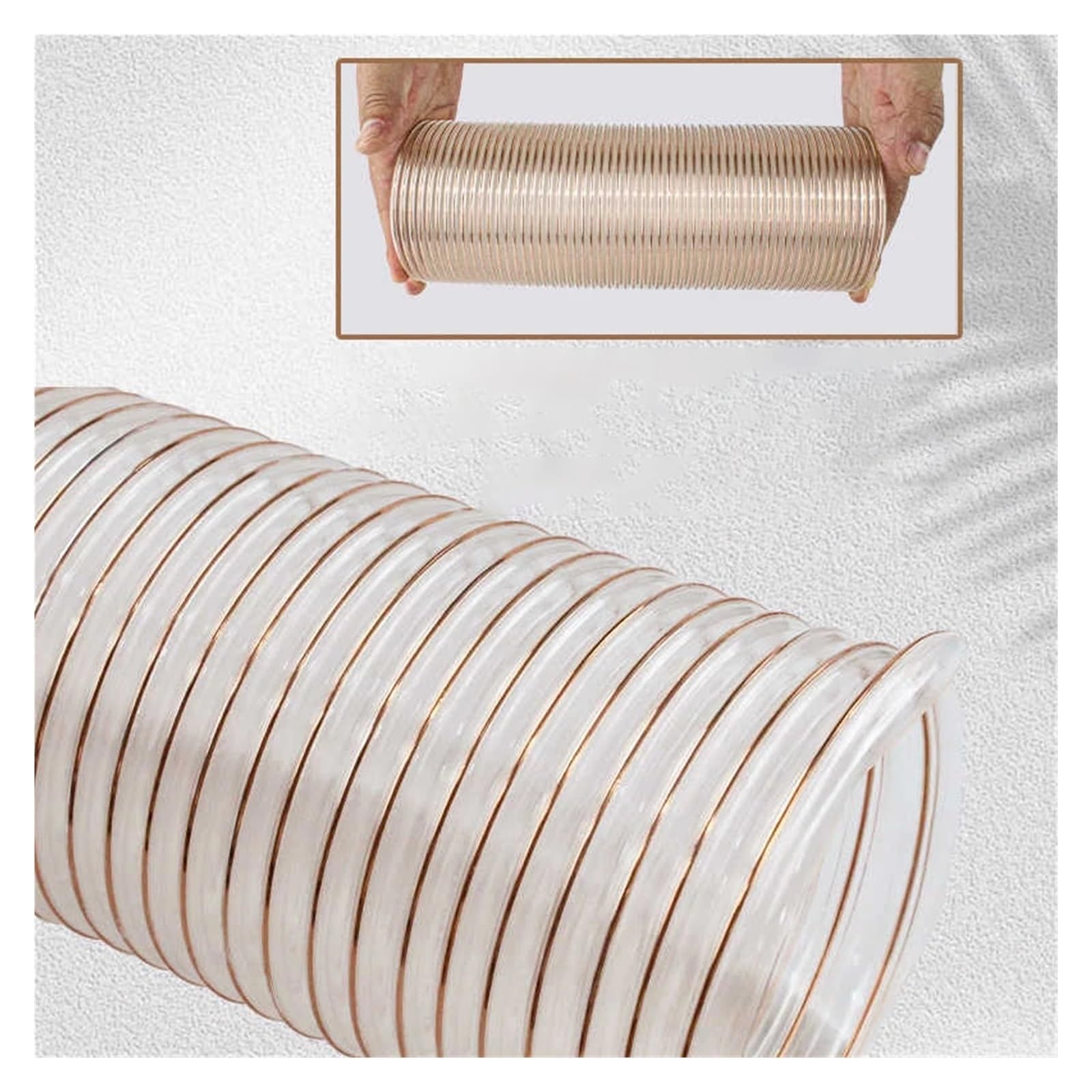 Flexible Aspiradora Limpieza Manguera Manguera de recolección de polvo de PVC transparente, diámetro interior de 20-100mm, 1 unidad, for uso con colectores con puertos, 1-5 metros(1 Meter,ID 100mm)