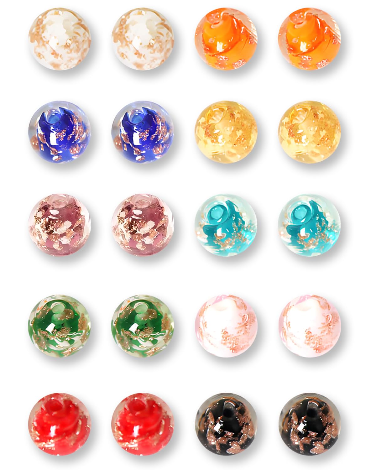DAFNE 20 biglie di vetro, biglie fosforescenti per bambini, di vetro colorate da 13 mm,per giochi con le per bambini, progetti fai da te con perline fatti a mano e decorazioni per la casa (10 colori)