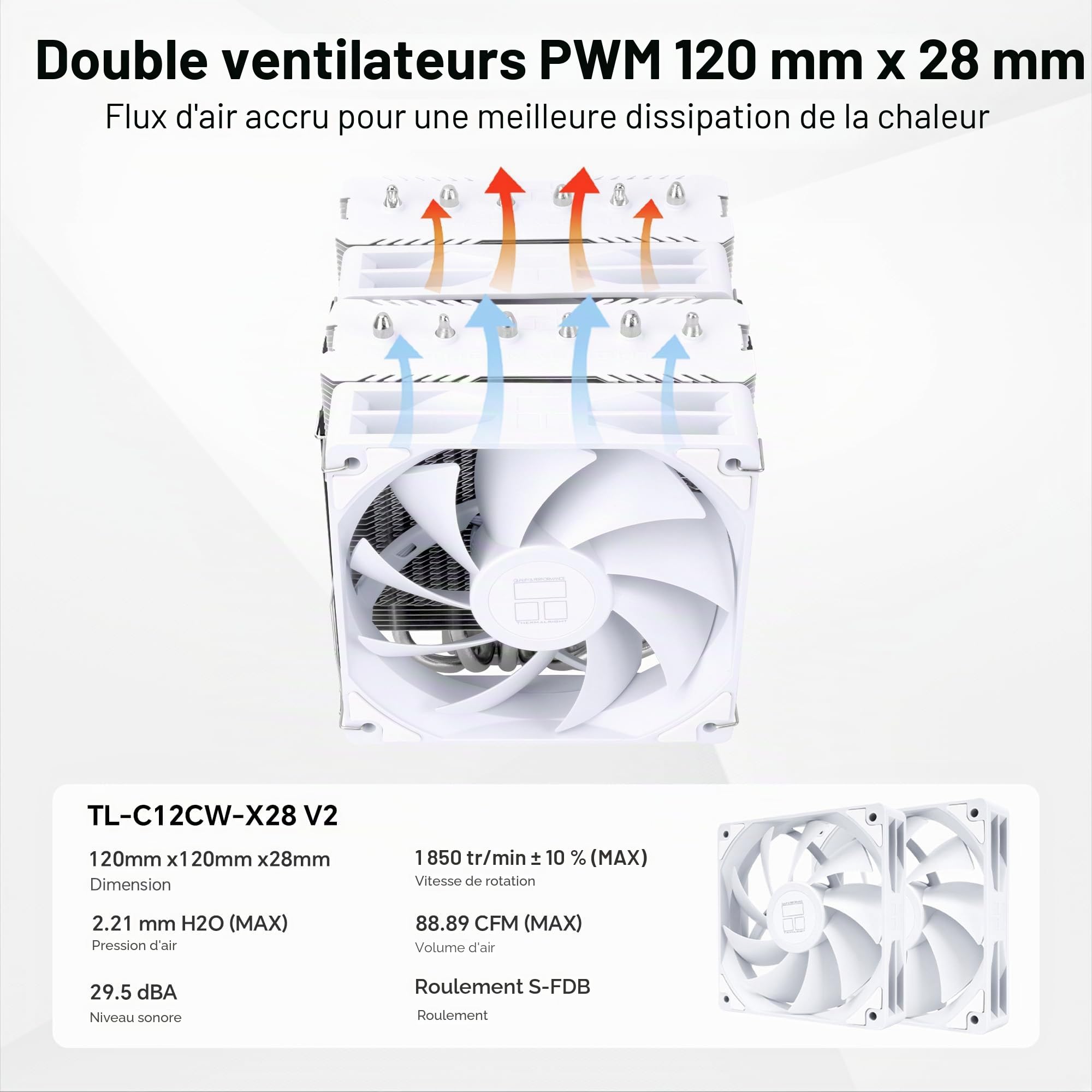 Thermalright Peerless Assassin 120 SE Blanc V2 Ventirad CPU 1850RPM