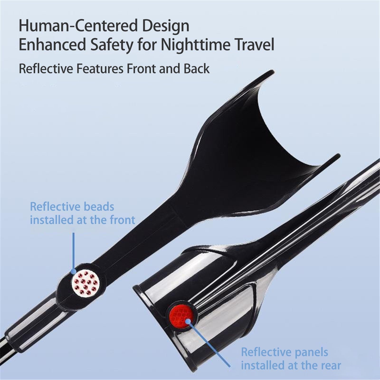 Plegables Y Portátiles Muletas Para Antebrazo Para Adultos, Diseño Compacto Para Viajar, 10 Niveles De Altura Ajustable Muletas Para Caminar Para Trabajos Pesados Caminar(Negro,1Pcs)
