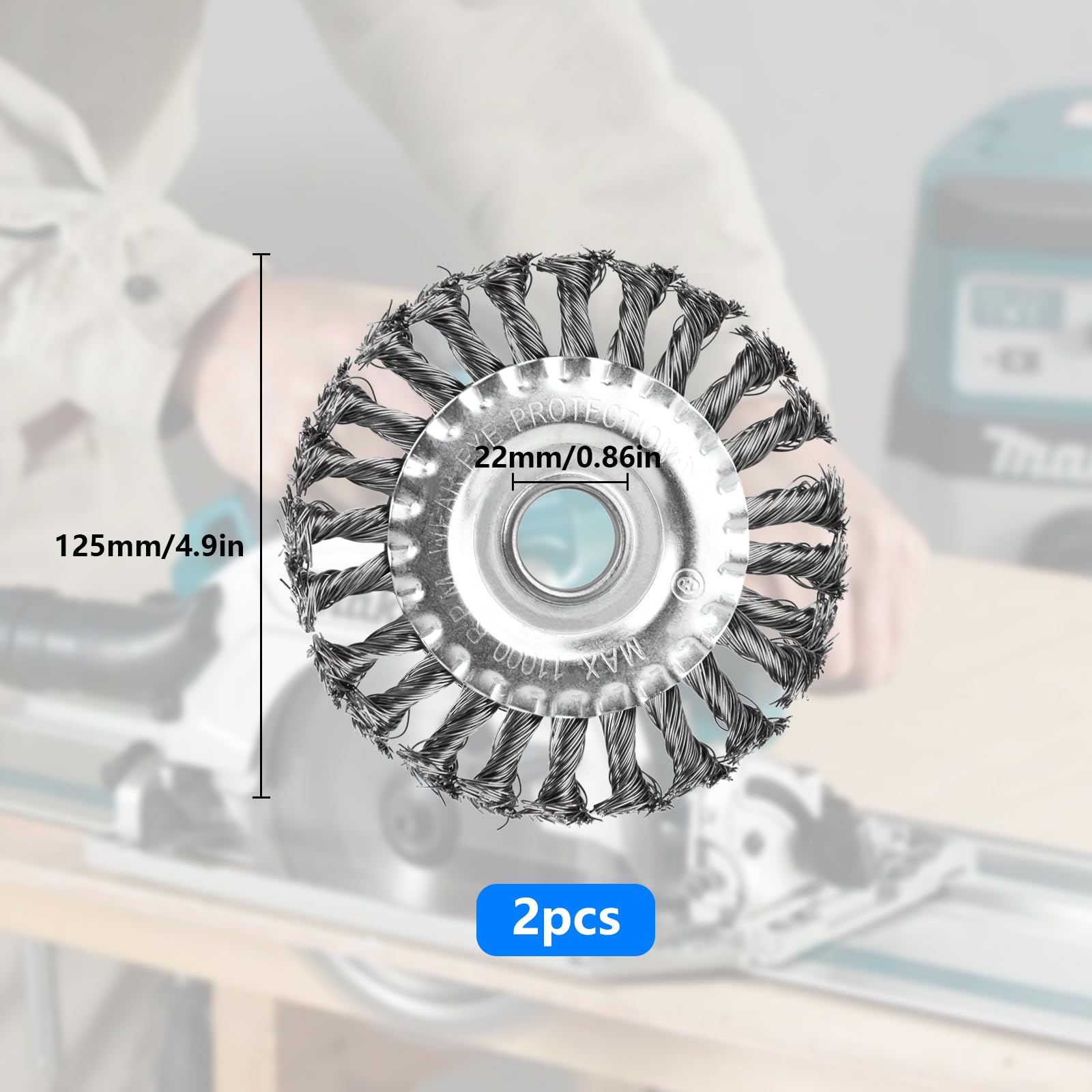 Spazzola Metallica Smerigliatrice, Spazzola Acciaio Per Trapano - Foto 2