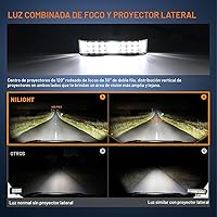 Vista 4 de Nilight Barra de Luz LED de Disparo Lateral / Pods 2 Piezas 6.5 Pulgadas 60W Haz Combinado de Inundación y Spot Luz Antiniebla / de Conducción Luz
